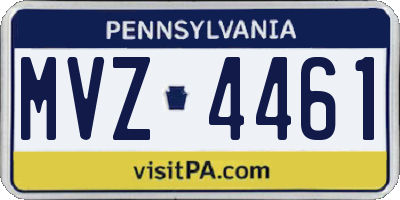 PA license plate MVZ4461