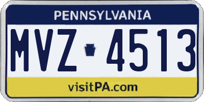 PA license plate MVZ4513