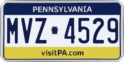 PA license plate MVZ4529