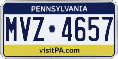PA license plate MVZ4657