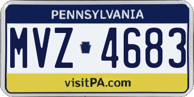 PA license plate MVZ4683