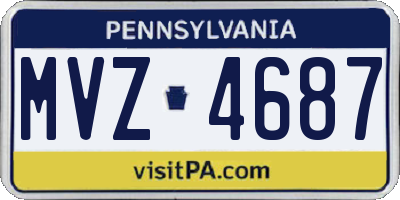 PA license plate MVZ4687