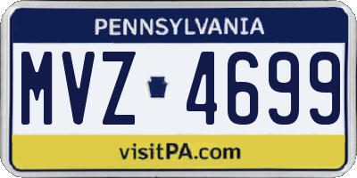 PA license plate MVZ4699