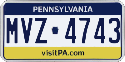 PA license plate MVZ4743