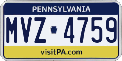 PA license plate MVZ4759