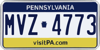 PA license plate MVZ4773