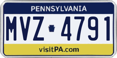 PA license plate MVZ4791