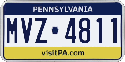 PA license plate MVZ4811