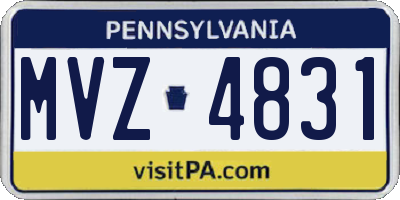 PA license plate MVZ4831
