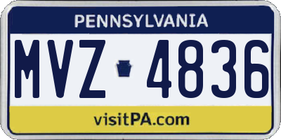PA license plate MVZ4836