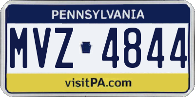PA license plate MVZ4844