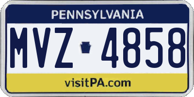 PA license plate MVZ4858