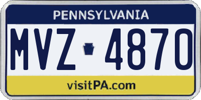 PA license plate MVZ4870
