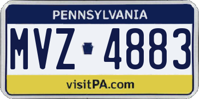 PA license plate MVZ4883