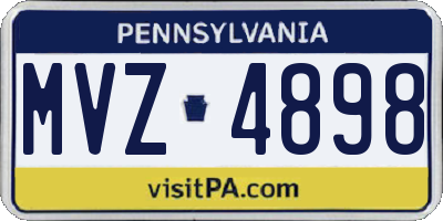 PA license plate MVZ4898