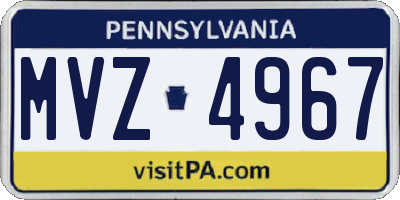 PA license plate MVZ4967