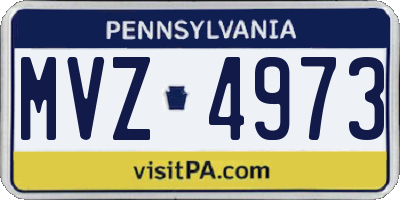 PA license plate MVZ4973