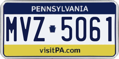 PA license plate MVZ5061