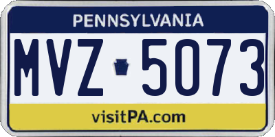 PA license plate MVZ5073