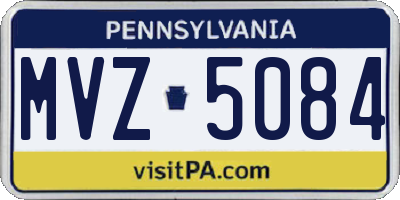 PA license plate MVZ5084