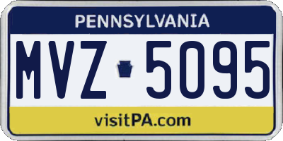 PA license plate MVZ5095