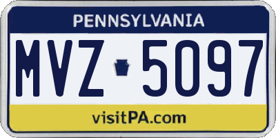 PA license plate MVZ5097