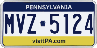 PA license plate MVZ5124