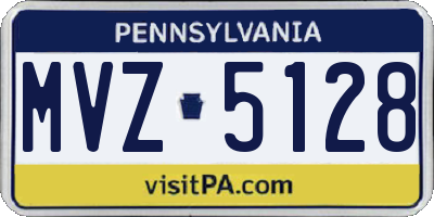 PA license plate MVZ5128