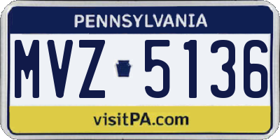PA license plate MVZ5136