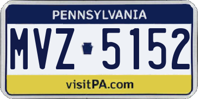 PA license plate MVZ5152