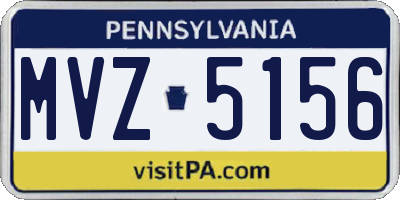 PA license plate MVZ5156