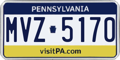 PA license plate MVZ5170