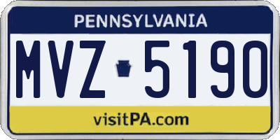 PA license plate MVZ5190