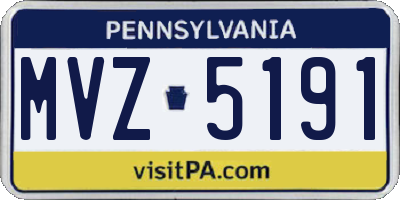 PA license plate MVZ5191