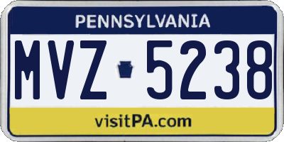 PA license plate MVZ5238
