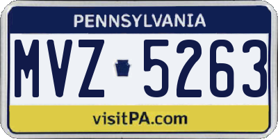 PA license plate MVZ5263