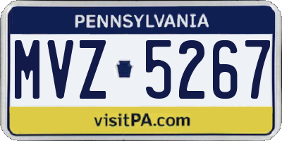 PA license plate MVZ5267
