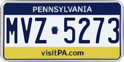 PA license plate MVZ5273