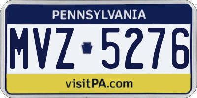PA license plate MVZ5276