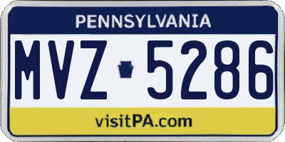 PA license plate MVZ5286
