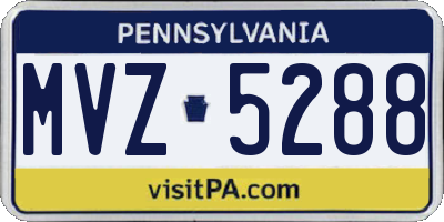 PA license plate MVZ5288