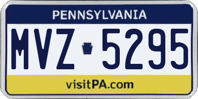 PA license plate MVZ5295