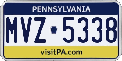 PA license plate MVZ5338