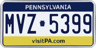 PA license plate MVZ5399