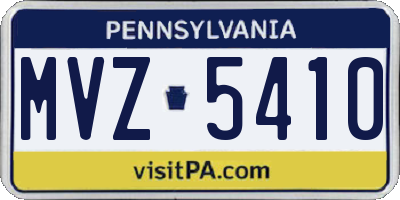 PA license plate MVZ5410
