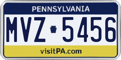 PA license plate MVZ5456