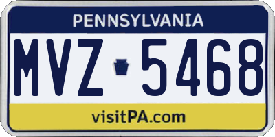 PA license plate MVZ5468