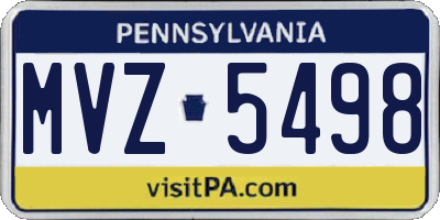 PA license plate MVZ5498