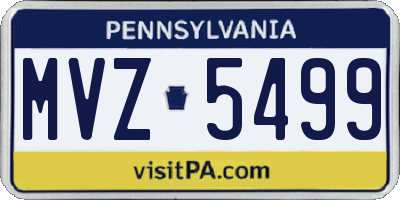 PA license plate MVZ5499