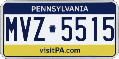 PA license plate MVZ5515